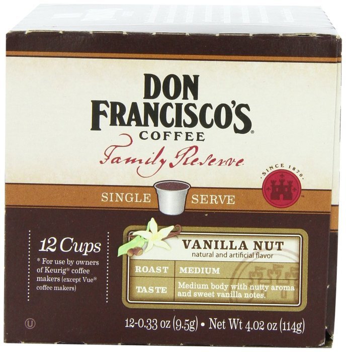 Don Francisco's Coffee Family Reserve Single Serve Coffee, Vanilla Nut, 12 Count (Packaging May Vary) N4