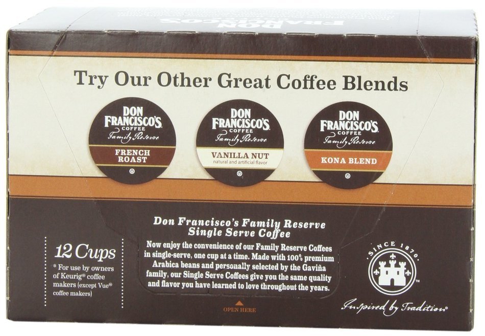 Don Francisco's Coffee Family Reserve Single Serve Coffee, Vanilla Nut, 12 Count (Packaging May Vary) N9