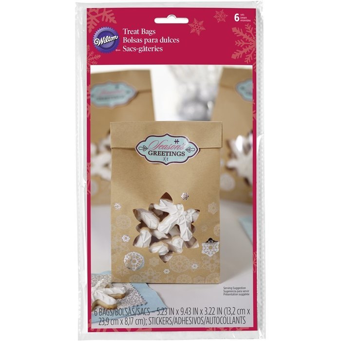 Wilton Kraft Snowflake Treat Bags, 6-Pack
