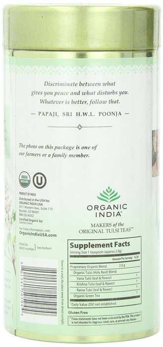 Organic India Tulsi Green Tea, 3.5 oz N3