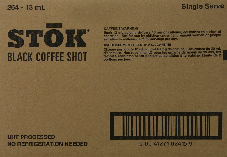 SToK Caffeinated Black Coffee Shots, 264-Count Single-Serve Packages