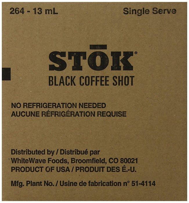 SToK Caffeinated Black Coffee Shots, 264-Count Single-Serve Packages N2