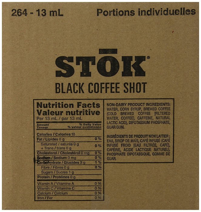 SToK Caffeinated Black Coffee Shots, 264-Count Single-Serve Packages N3