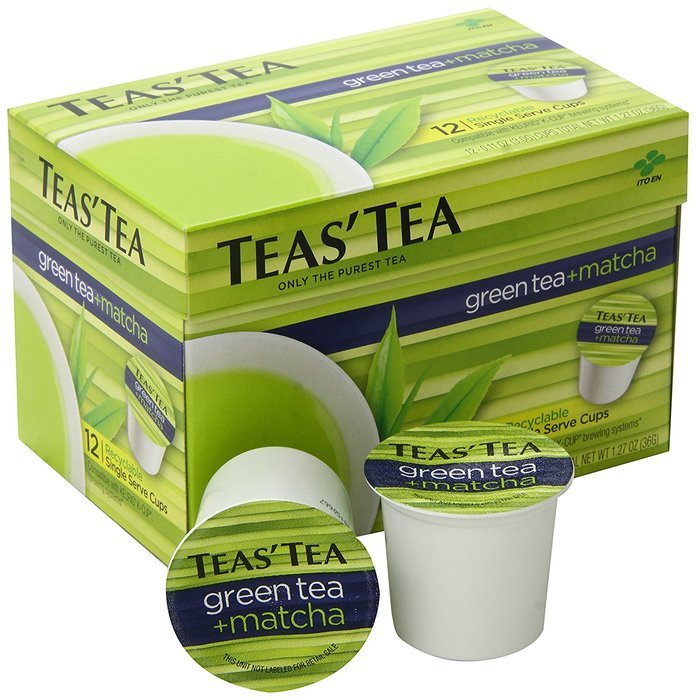 Teas' Tea Green Tea Plus Matcha, Single Serve Cups 12 Count N2