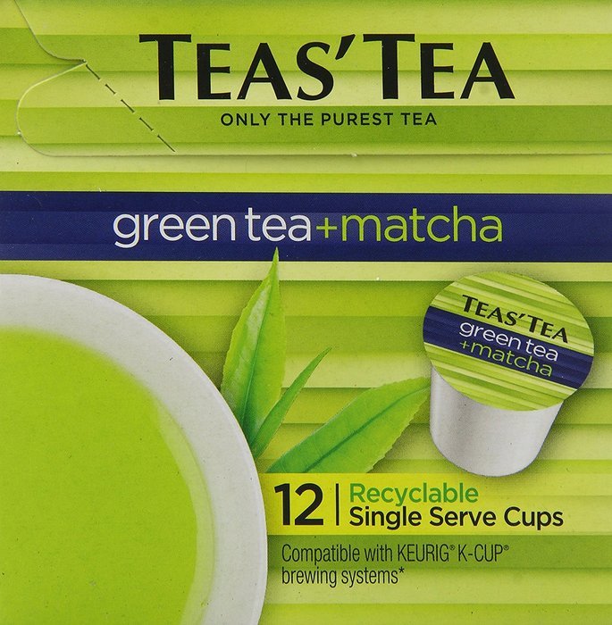 Teas' Tea Green Tea Plus Matcha, Single Serve Cups 12 Count N5
