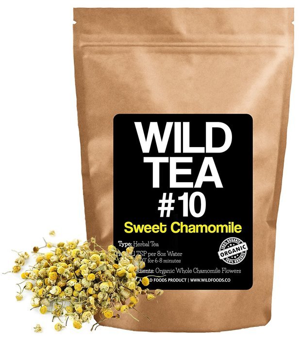 Sweet Chamomile Loose Leaf Herbal Tea, Organic Whole Chamomile Flowers, Wild Tea #10 by Wild Food (2 ounce)