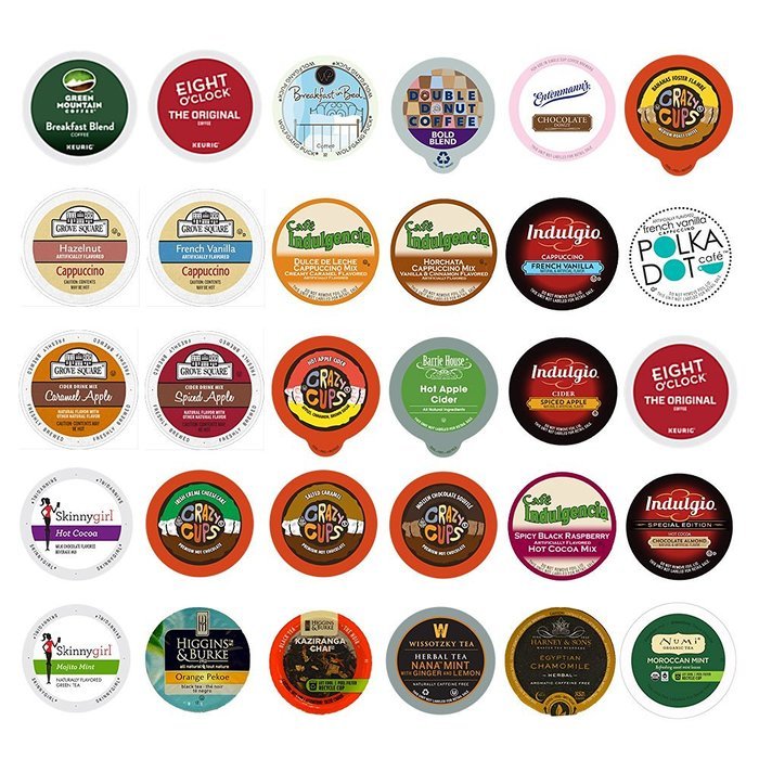 Custom Variety Pack Single Serve for Keurig K Cup Sampler, 30 Count
