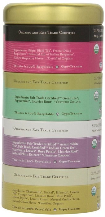 Zhena's Gypsy Tea Variety Sampler Tin, 16-Count Tea Sachets N2