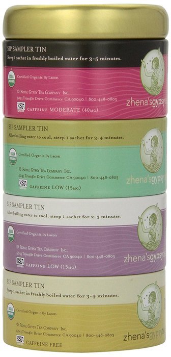 Zhena's Gypsy Tea Variety Sampler Tin, 16-Count Tea Sachets N3