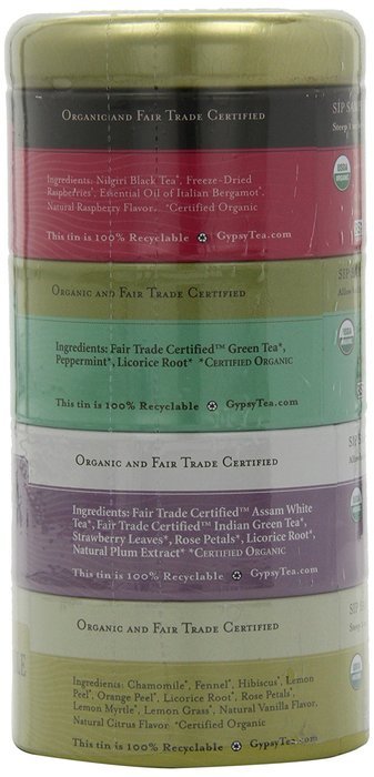 Zhena's Gypsy Tea Variety Sampler Tin, 16-Count Tea Sachets N6