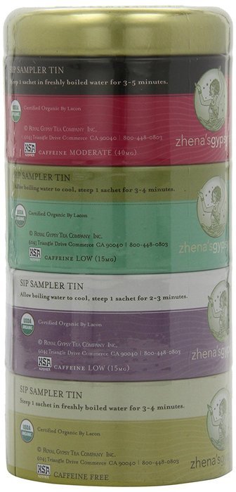 Zhena's Gypsy Tea Variety Sampler Tin, 16-Count Tea Sachets N8
