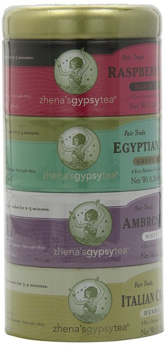Zhena's Gypsy Tea Variety Sampler Tin, 16-Count Tea Sachets N9