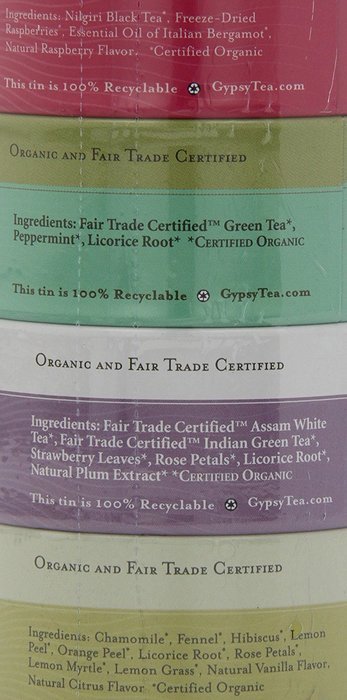 Zhena's Gypsy Tea Variety Sampler Tin, 16-Count Tea Sachets N10