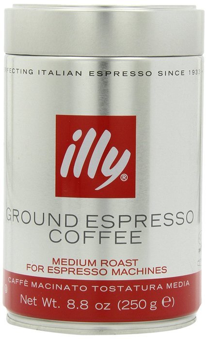 Illy Ground Ground Espresso Medium Roast, 8.8oz (Pack of 2)
