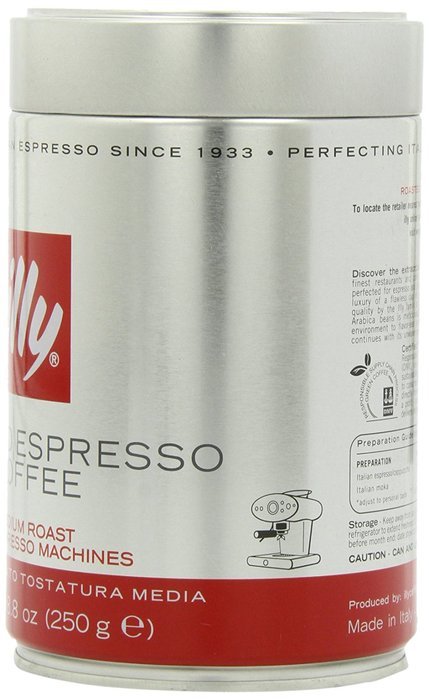 Illy Ground Ground Espresso Medium Roast, 8.8oz (Pack of 2) N2