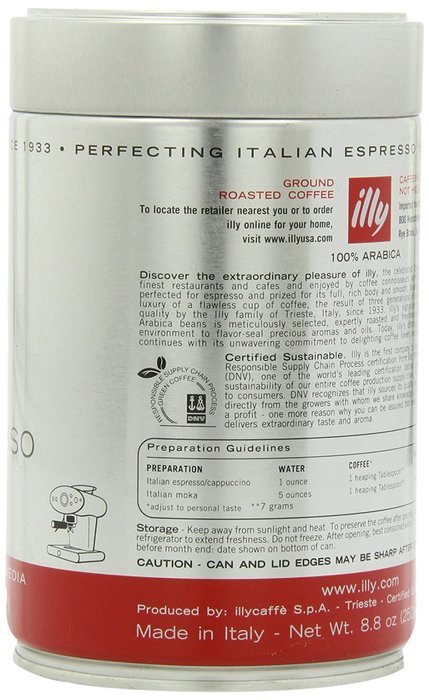 Illy Ground Ground Espresso Medium Roast, 8.8oz (Pack of 2) N3