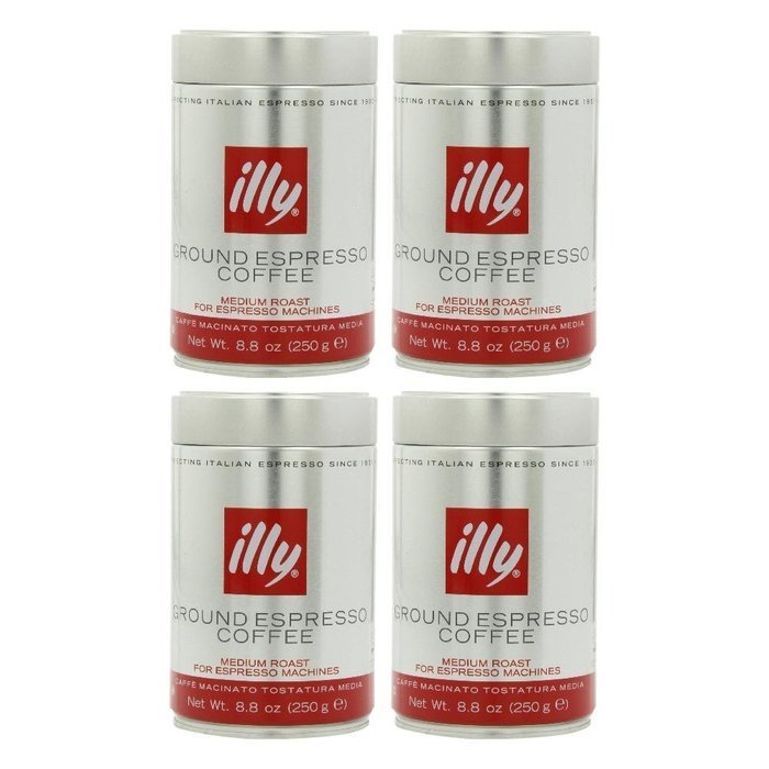 Illy Ground Ground Espresso Medium Roast, 8.8oz (Pack of 2) N7