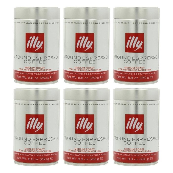 Illy Ground Ground Espresso Medium Roast, 8.8oz (Pack of 2) N8