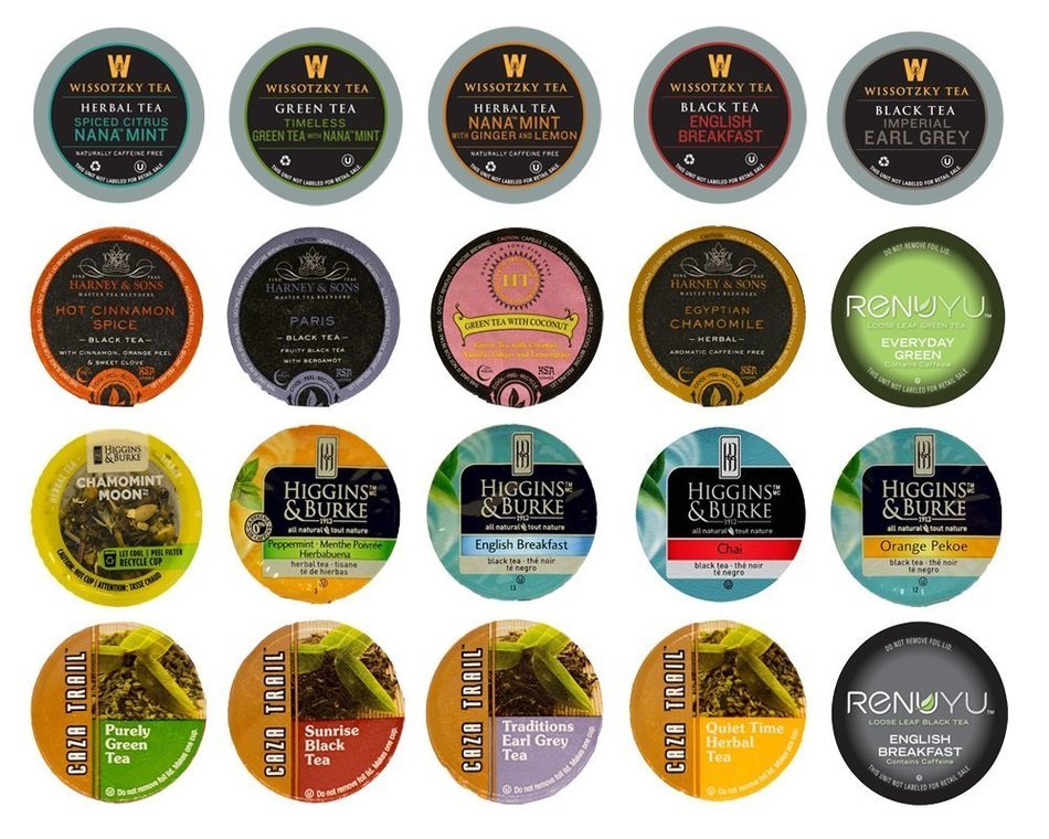 Crazy Cups Tea single Serve Cups for Keurig K cups Brewer Variety Pack Sampler, 20 count
