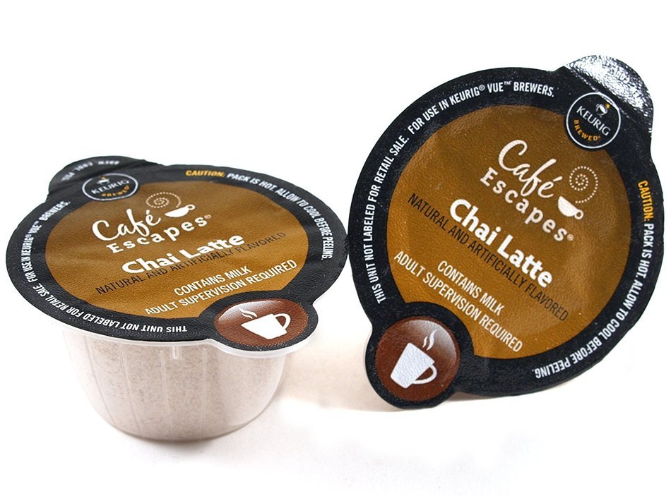 Caf&eacute; Escapes Vue Cups for Keurig Vue Brewers (Chai Latte, 16 Count) N5
