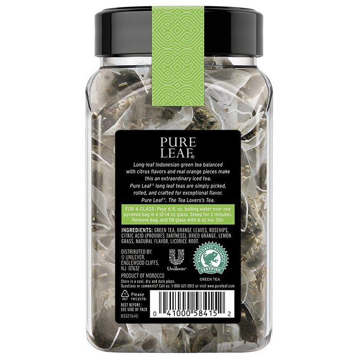 Pure Leaf Hot Tea Bags, Green Tea with Mint, 16 Count (Pack of 6) N31