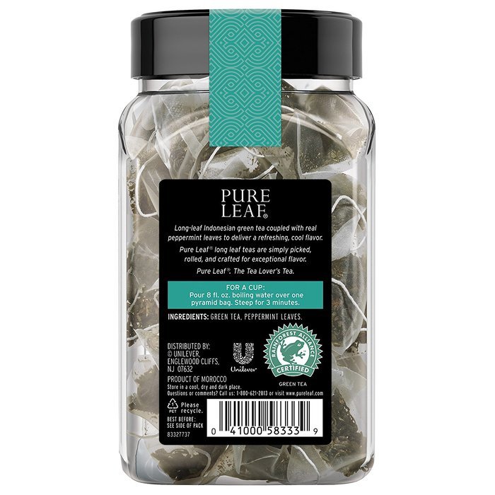 Pure Leaf Hot Tea Bags, Green Tea with Mint, 16 Count (Pack of 6) N73