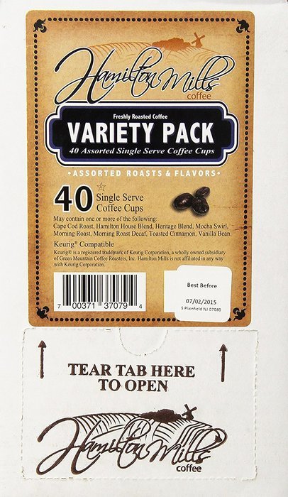 Hamilton Mills Variety Pack, Single-Cup coffee for Keurig K-Cup Brewers, 40 Count N2
