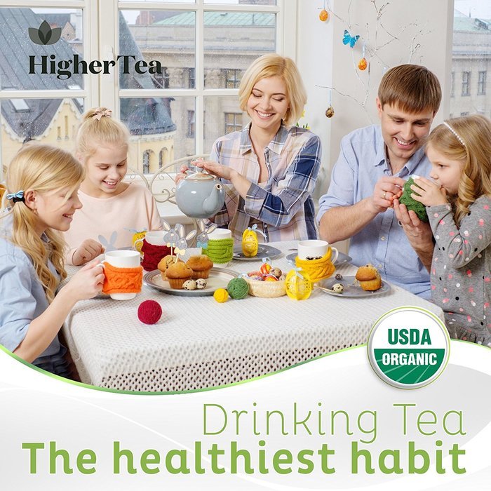 Peach & Apricot Organic Green Tea 3 Oz, By Higher Tea (40 Cups) Premium Loose Leaf Peach Tea with Apricot on Green... N5