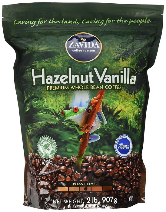 Zavida Hazelnut Vanilla Premium Whole Bean Coffee (2 lb)