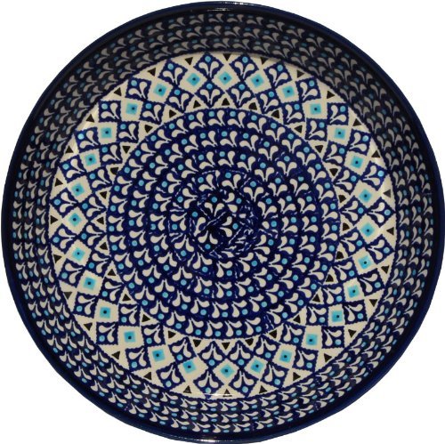 Polish Pottery Dish Pie Plate 10" From Zaklady Ceramiczne Boleslawiec #879-217a Classic Pattern, Height: 1.8"... N2