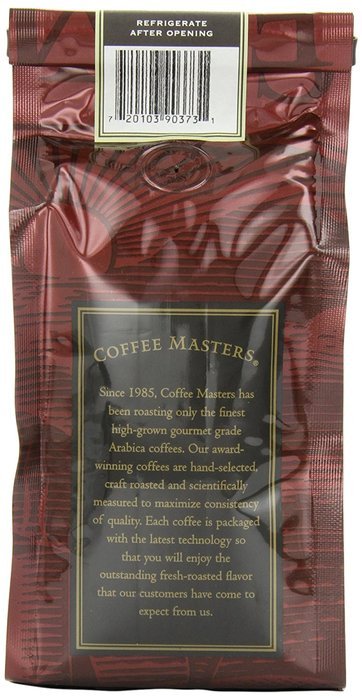 Coffee Masters Flavored Coffee, Caramel Kiss, Ground, 12-Ounce Bags (Pack of 4) N2