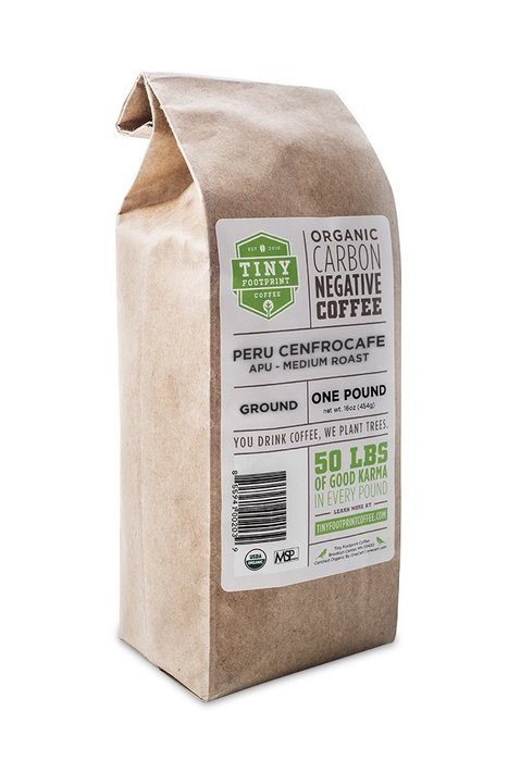 Tiny Footprint Organic Peru APU Medium Roast Coffee, Ground, 1 Pound