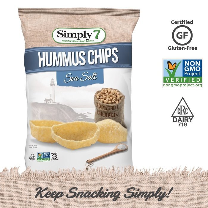 Simply7 Hummus Chips, Sea Salt, 1 Ounce (Pack of 24) N4