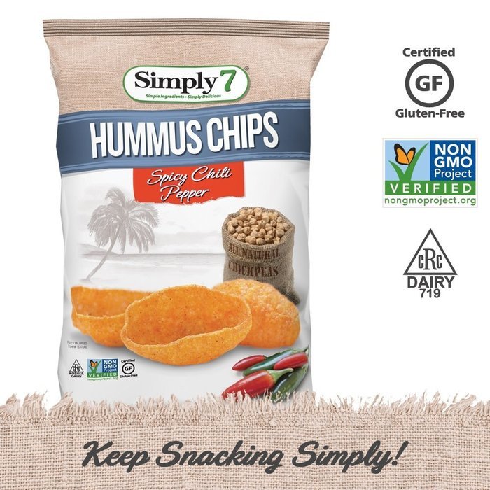 Simply7 Hummus Chips, Sea Salt, 1 Ounce (Pack of 24) N8