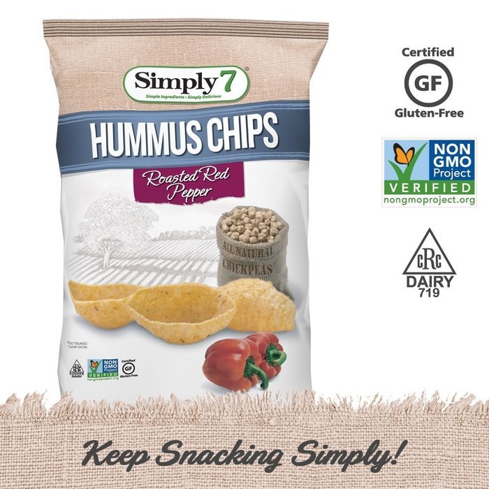Simply7 Hummus Chips, Sea Salt, 1 Ounce (Pack of 24) N13