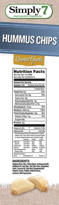 Simply7 Hummus Chips, Sea Salt, 1 Ounce (Pack of 24) N16