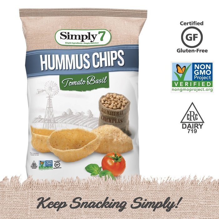 Simply7 Hummus Chips, Sea Salt, 1 Ounce (Pack of 24) N20