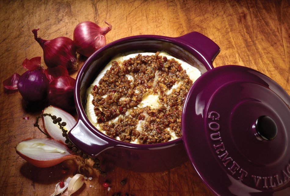 Gourmet Du Village Brie & Camembert Cheese Baker & Server Cabernet Purple N2
