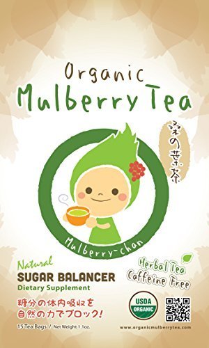 USDA Organic White Mulberry Leaf Tea (15 Teabags) | Blood Sugar Balance | Leaves Can Help Fight Cholesterol |...