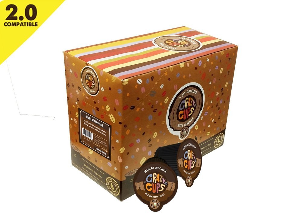 Crazy Cups Flavored Coffee, Decaf Death By Chocolate, Single Serve Cups For Keurig K Cup Brewers, 22 Count N5