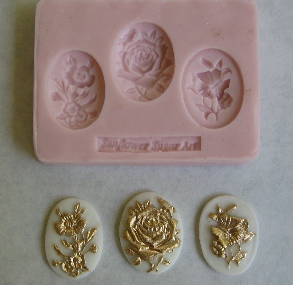 Baroque Flower Trio Silicone Mold