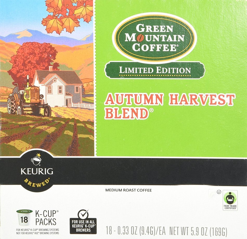 Green Mountain Coffee Autumn Harvest Blend Keurig 2.0 K-Cup Pack, 18 Count N3