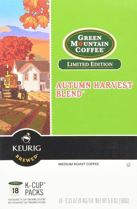 Green Mountain Coffee Autumn Harvest Blend Keurig 2.0 K-Cup Pack, 18 Count N6