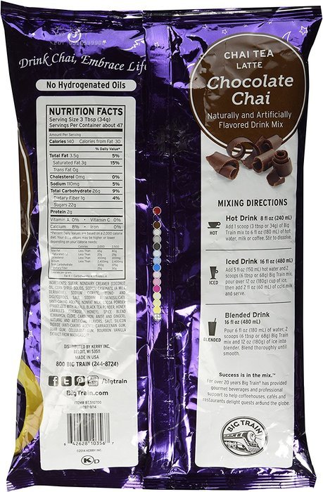 Big Train Chai Tea Chocolate 3.5 lb bulk N2