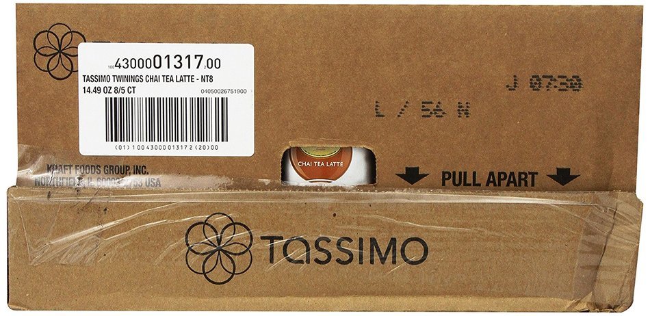 Twinings Chai Tea Latte, T-Discs for Tassimo Coffeemakers, 8 Count Packages, (pack of 5) (Package May Vary) N2