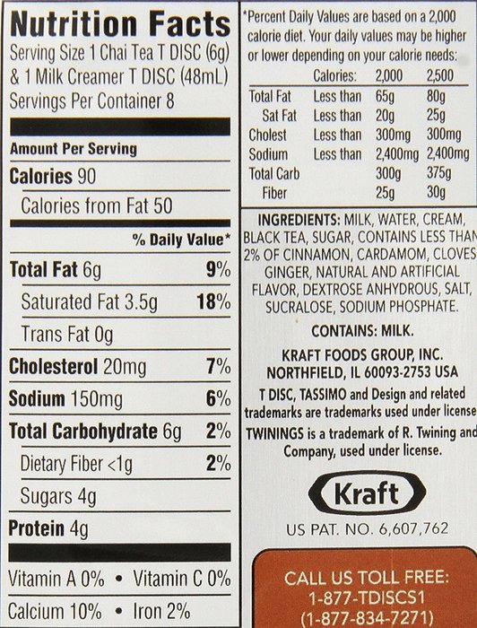 Twinings Chai Tea Latte, T-Discs for Tassimo Coffeemakers, 8 Count Packages, (pack of 5) (Package May Vary) N3