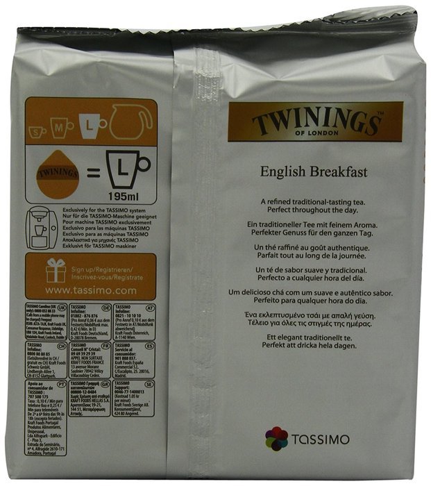 Twinings Chai Tea Latte, T-Discs for Tassimo Coffeemakers, 8 Count Packages, (pack of 5) (Package May Vary) N6