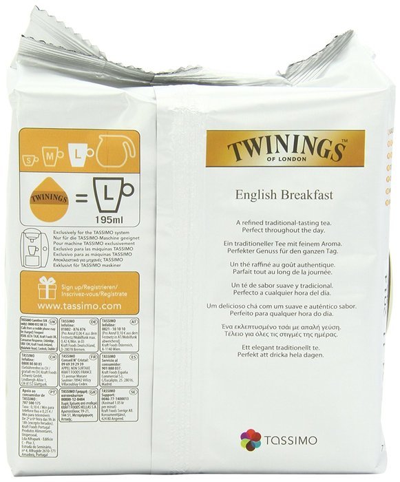 Twinings Chai Tea Latte, T-Discs for Tassimo Coffeemakers, 8 Count Packages, (pack of 5) (Package May Vary) N22