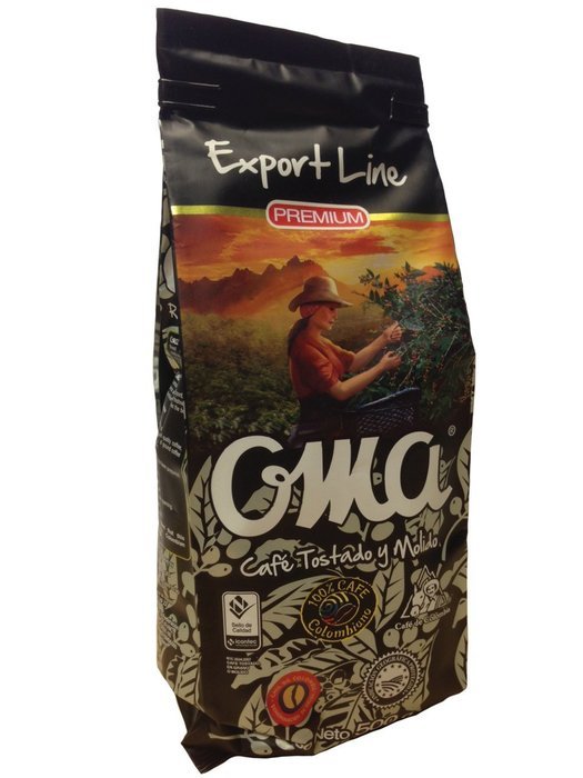 OMA Export Line Premium Roast and Ground Coffee 100% Colombian Coffee/Cafe OMA Tosdado y Molido 500G