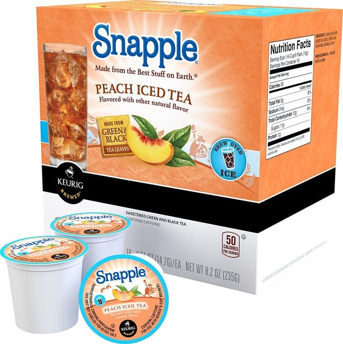 Snapple Peach Iced Tea K-Cups,Peach,22-Count/pack,2 pack